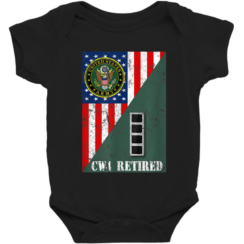 Retired Army Chief Warrant Officer Four Cw4 Half Rank & Flag Baby Bodysuit by MalcolmJCausby | Artistshot