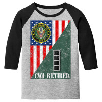 Retired Army Chief Warrant Officer Four Cw4 Half Rank & Flag Youth 3/4 Sleeve | Artistshot