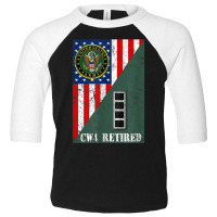 Retired Army Chief Warrant Officer Four Cw4 Half Rank & Flag Toddler 3/4 Sleeve Tee | Artistshot