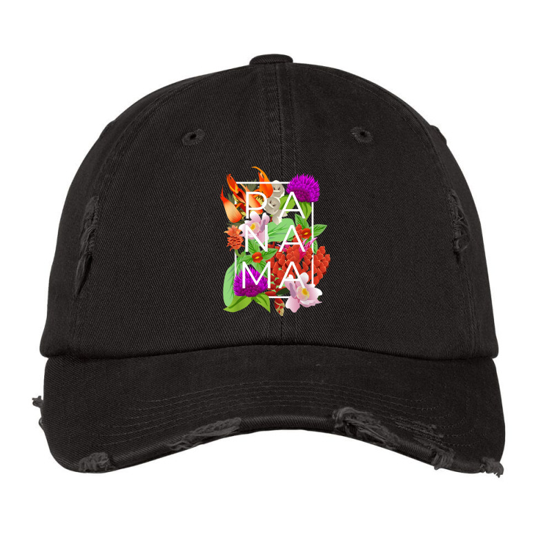 Flowers Of Panama Word Art Panamanian Pride Vintage Cap by OrvilleBudiao | Artistshot