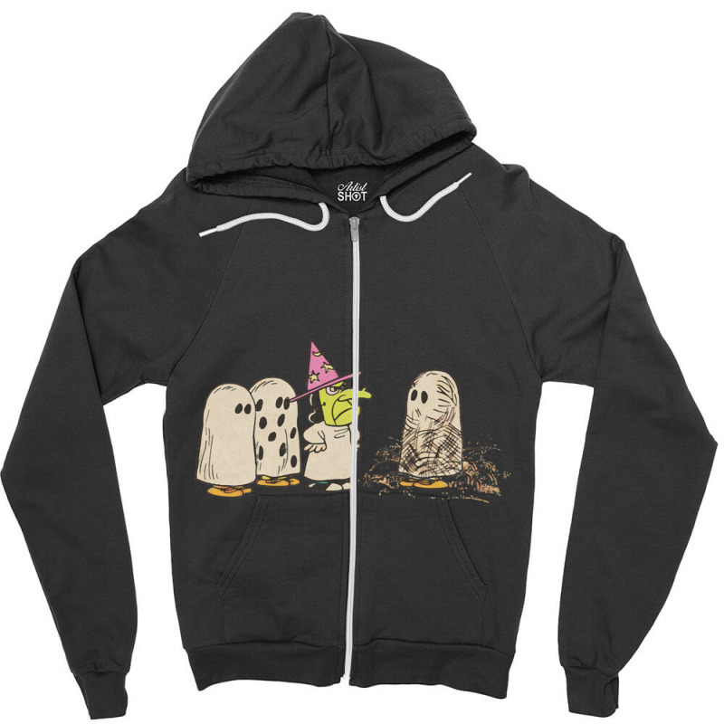 Peanuts Vintage Great Pumpkin Ghost Costumes Zipper Hoodie | Artistshot