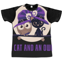 A Cat And An Owl Funny Pet Owner Cute Cutie Catowl Or Owlcat 1 Graphic T-shirt | Artistshot