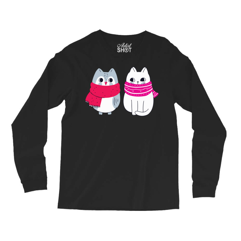 A Cat And An Owl Funny Pet Owner Cute Cutie Catowl Or Owlcat 4 Long Sleeve Shirts | Artistshot