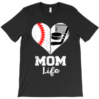 Mom Life Heart Funny Baseball Hockey Mom T-shirt | Artistshot