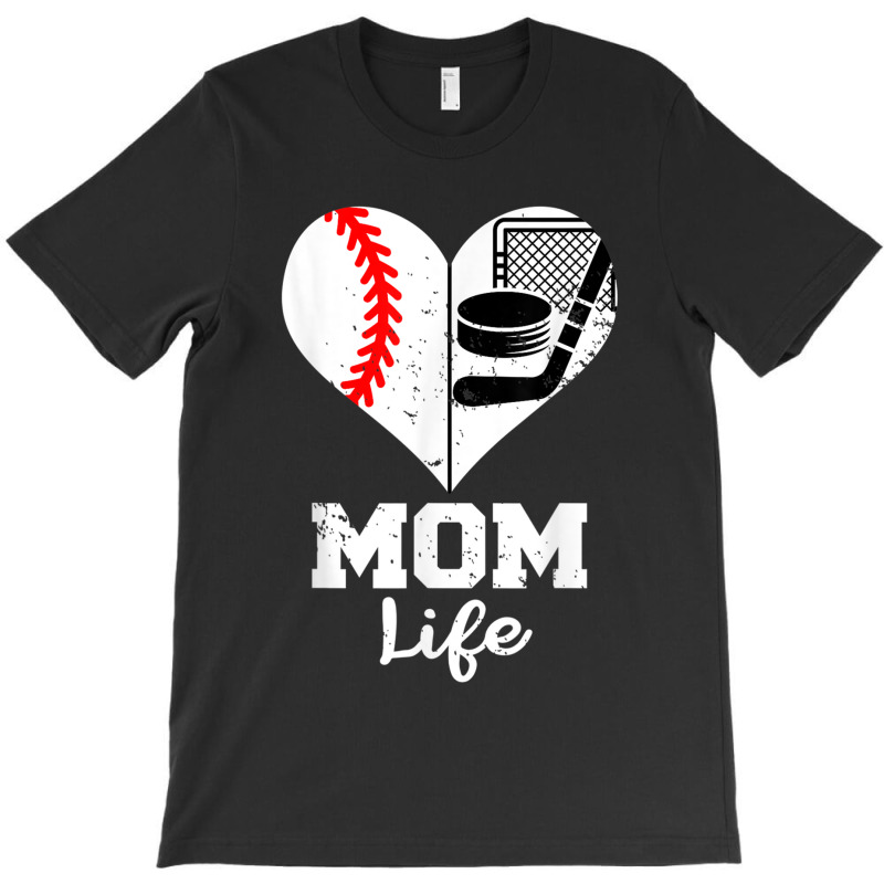 Mom Life Heart Funny Baseball Hockey Mom T-shirt | Artistshot