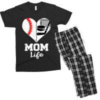 Mom Life Heart Funny Baseball Hockey Mom Men's T-shirt Pajama Set | Artistshot