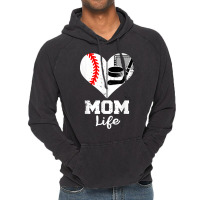 Mom Life Heart Funny Baseball Hockey Mom Vintage Hoodie | Artistshot