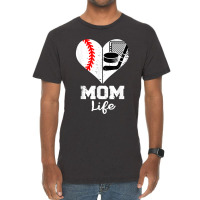 Mom Life Heart Funny Baseball Hockey Mom Vintage T-shirt | Artistshot