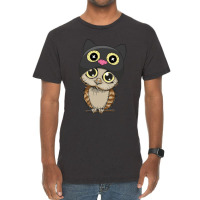 A Cat And An Owl Funny Pet Owner Cute Cutie Catowl Or Owlcat 7 Vintage T-shirt | Artistshot