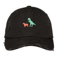 Cocker Spaniel T  Shirtfunny Cocker Spaniel Dinosaur Cute Cocker Spani Vintage Cap | Artistshot