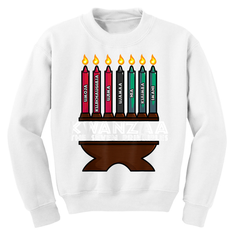 Kwanzaa Principles Kinara African American T Shirt Youth Sweatshirt by adriacrogan7c3 | Artistshot