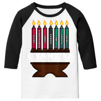 Kwanzaa Principles Kinara African American T Shirt Youth 3/4 Sleeve | Artistshot