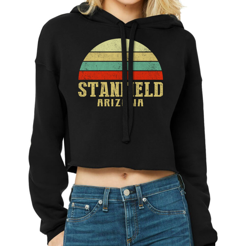 Stanfield Arizona Vintage Retro Sunset Cropped Hoodie by JeremyHurley | Artistshot