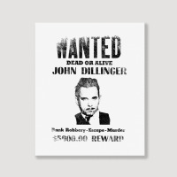 Wanted Poster John Dillinger Distressed Portrait Canvas Print | Artistshot