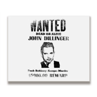 Wanted Poster John Dillinger Distressed Metal Print Horizontal | Artistshot