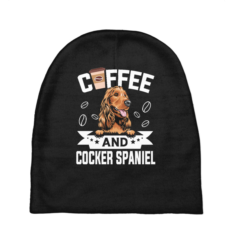 Dog Lover Gifts T  Shirt Coffee And Cocker Spaniel Dog Design For Dog Baby Beanies by lgraham760 | Artistshot