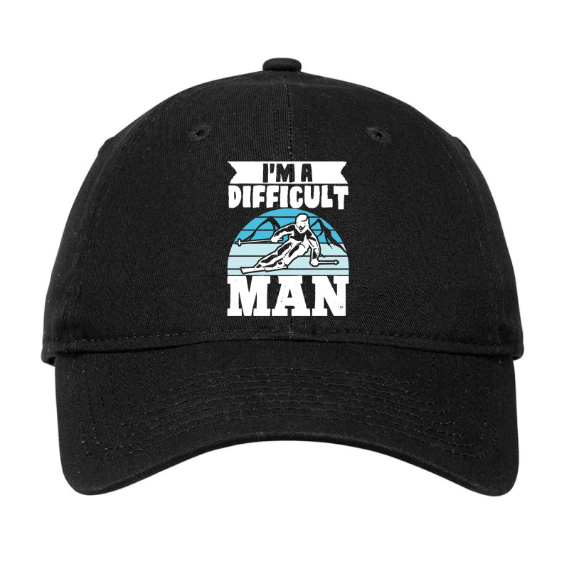 Skiing T  Shirt Skiing I M A Difficult Man Skier Winter Sports T  Shir Adjustable Cap | Artistshot