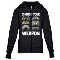 Video Game Controller Choose Your Weapon Esports Gamer Youth Zipper Hoodie | Artistshot