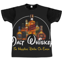 Malt Whiskey Happiest Drink Funny Pun Parody Graphic T-shirt | Artistshot