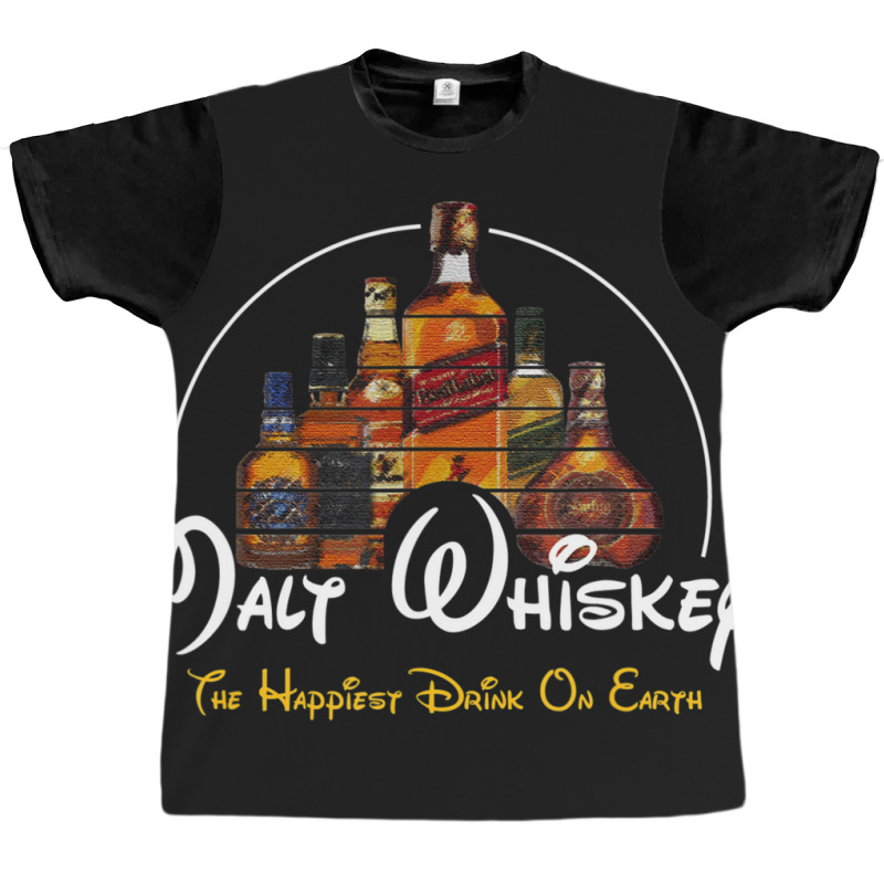 Malt Whiskey Happiest Drink Funny Pun Parody Graphic T-shirt | Artistshot