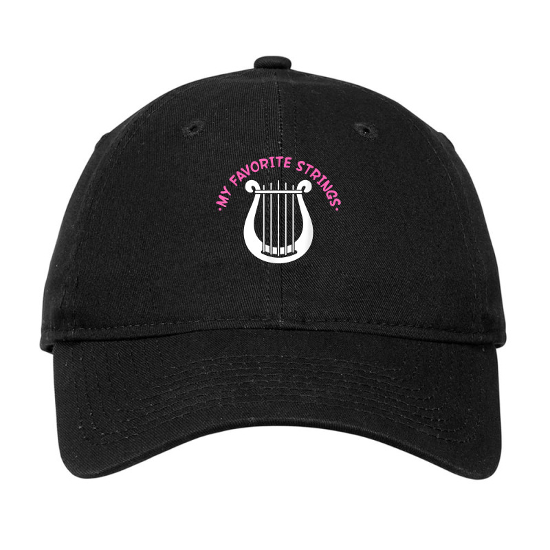 My Favorite Strings  Harpist Harp Girl T Shirt Adjustable Cap | Artistshot