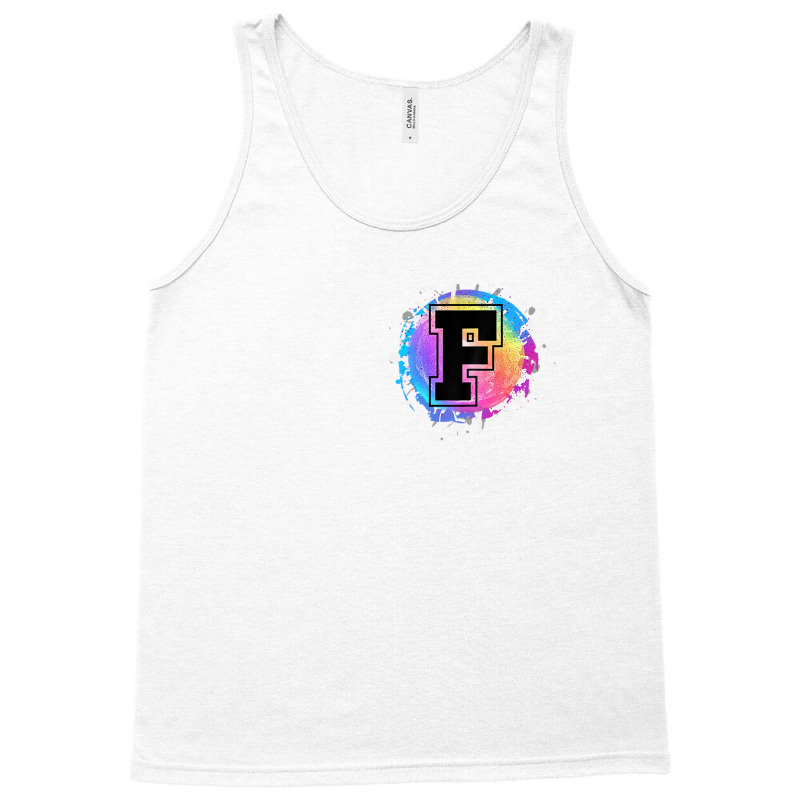 Initial F College Varsity Letter Name Initial Baseball Pink Tank Top | Artistshot