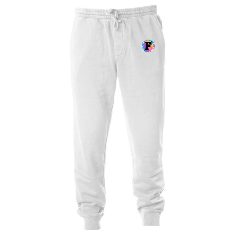 Initial F College Varsity Letter Name Initial Baseball Pink Unisex Jogger | Artistshot