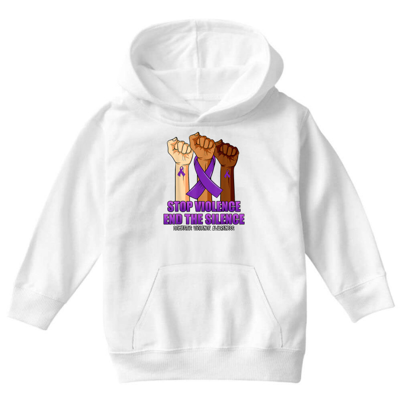 Domestic Violence Awareness Stop Violence End Silence Hand T Shirt Youth Hoodie by emaliekrein | Artistshot