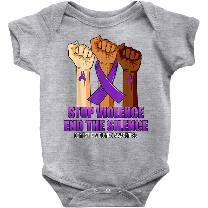 Domestic Violence Awareness Stop Violence End Silence Hand T Shirt Baby Bodysuit by emaliekrein | Artistshot