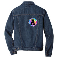 Initial A College Varsity Letter Name Initial Baseball Pink Men Denim Jacket | Artistshot