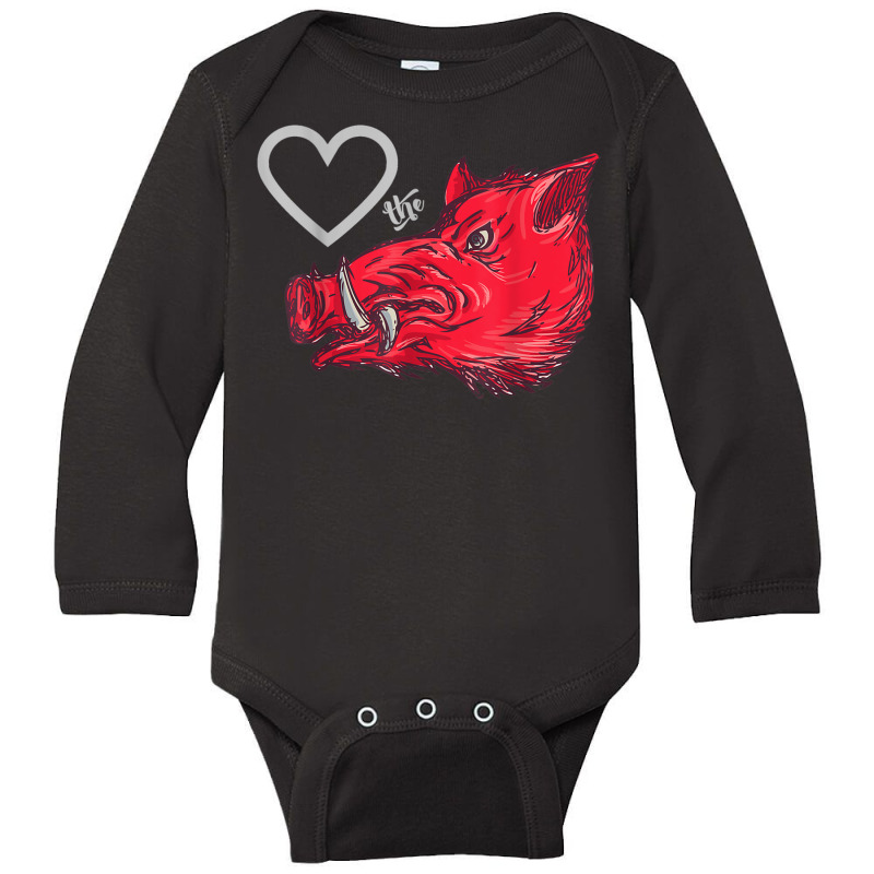 Heart The Hogs Graphic Novelty Love The Razorback Tshirts Long Sleeve Baby Bodysuit | Artistshot