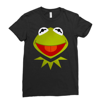 Funny Kermit Illustration Ladies Fitted T-shirt Designed By Rosdiana Tees
