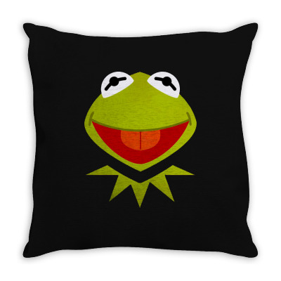 Funny Kermit Illustration Throw Pillow Designed By Rosdiana Tees