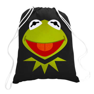 Funny Kermit Illustration Drawstring Bags Designed By Rosdiana Tees