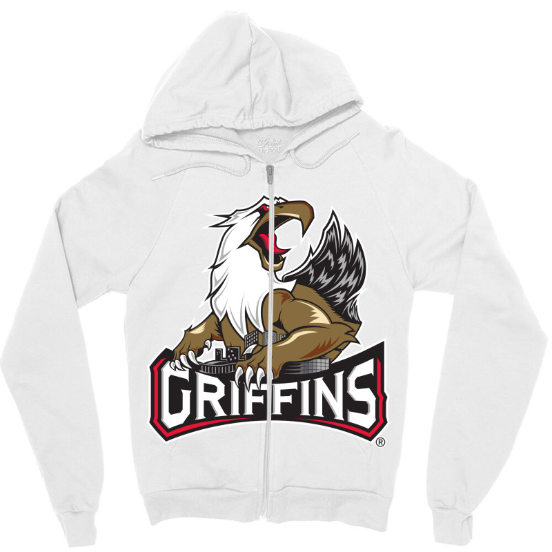 Custom Grand Rapids Griffins Hockey Zipper Hoodie By Delta66 - Artistshot