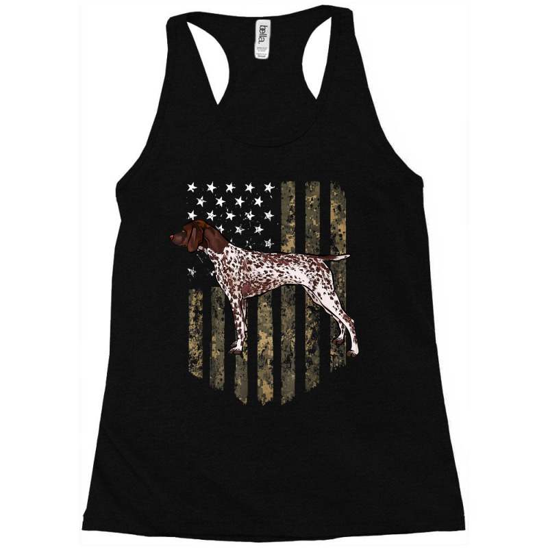 Camo American Flag German Shorthaired Pointer 4th Of July Racerback Tank by CesarRobertoRamirez | Artistshot