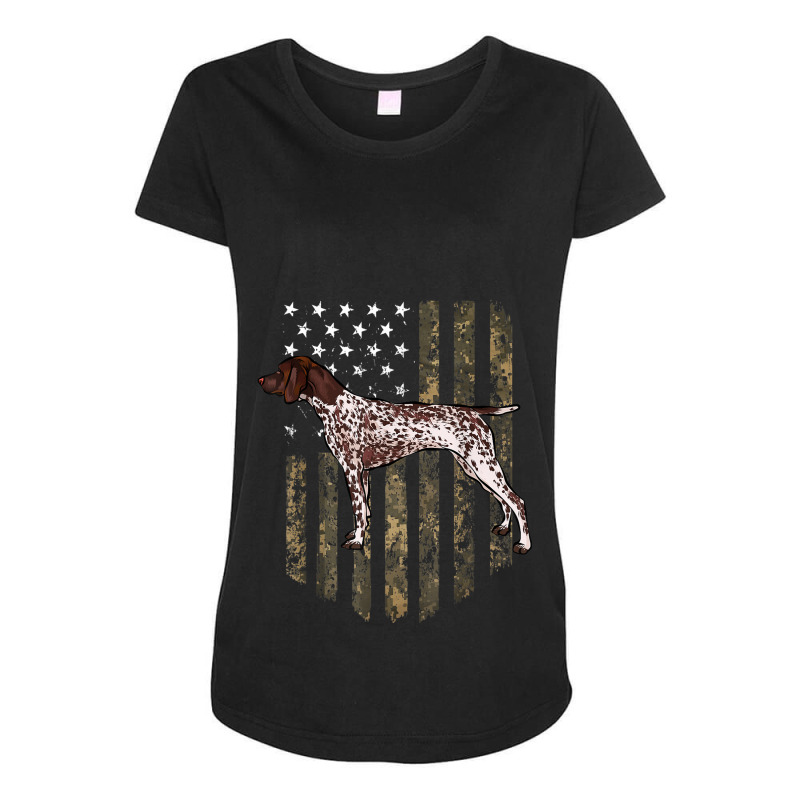 Camo American Flag German Shorthaired Pointer 4th Of July Maternity Scoop Neck T-shirt by CesarRobertoRamirez | Artistshot