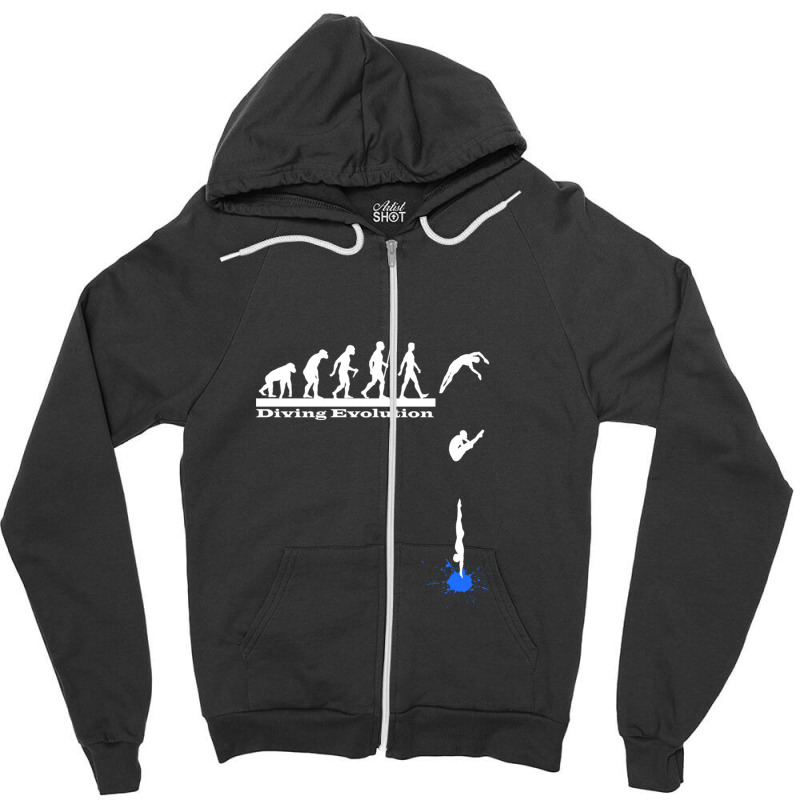 Springboard Diving Evolution Sport Platform Diver Gift Zipper Hoodie by MatthewBeeson | Artistshot