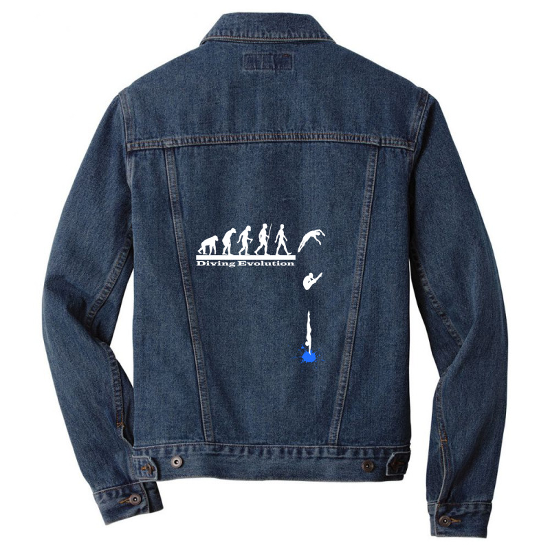 Springboard Diving Evolution Sport Platform Diver Gift Men Denim Jacket by MatthewBeeson | Artistshot