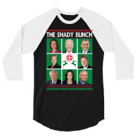 The Shady Bunch Pelosi Biden Obama Kamala Ugly Christmas Sweatshirt 3/4 Sleeve Shirt | Artistshot