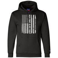 Her Fight American Flag Colorectal Bowel Colon Cancer Awareness Champion Hoodie | Artistshot