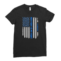 Her Fight Is My Fight   Als Awareness American Flag Ladies Fitted T-shirt | Artistshot