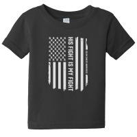 His Fight American Flag Colorectal Bowel Colon Cancer Awareness Baby Tee | Artistshot