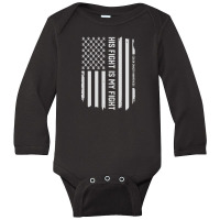 His Fight American Flag Colorectal Bowel Colon Cancer Awareness Long Sleeve Baby Bodysuit | Artistshot