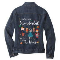 Its The Most Wonderful Time Of The Year Nutcracker Squad Ladies Denim Jacket | Artistshot