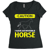 I Have An Invisible Horse Horseback Riding Equestrian Women's Triblend Scoop T-shirt | Artistshot