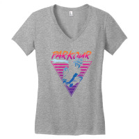 Parkour Free Running Traceur 80s 90s Retro Vintage Parkour Women's V-neck T-shirt | Artistshot