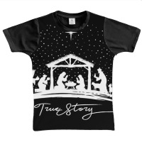 True Story Nativity Christmas Baby Jesus Manger Catholic Long Sleeve T Graphic Youth T-shirt | Artistshot