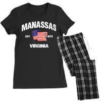 Manassas Virginia Va Usa Stars & Stripes Vintage Style Women's Pajamas Set | Artistshot