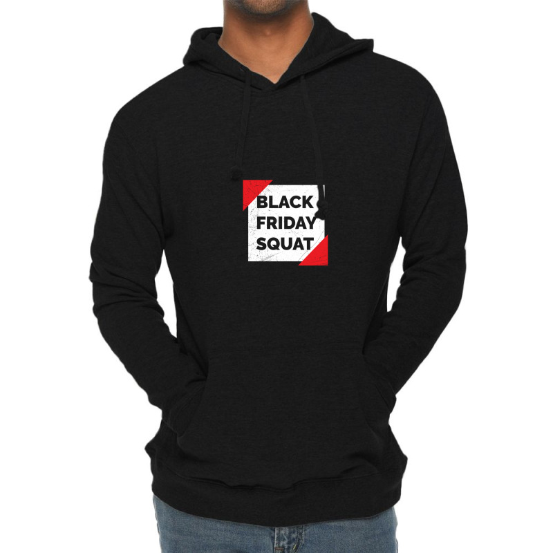 Black Friday Squat Funny Shopping Gift Idea 1 Lightweight Hoodie by MaryWright | Artistshot